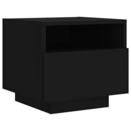Berkfield Bedside Cabinets With Led Lights 2 Pcs Black 40X39X37 Cm - thumbnail 7