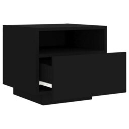 Berkfield Bedside Cabinets With Led Lights 2 Pcs Black 40X39X37 Cm - thumbnail 6