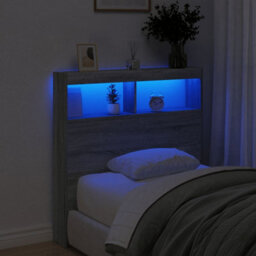 Berkfield Headboard Cabinet With Led Grey Sonoma 100X17X102 Cm - thumbnail 4