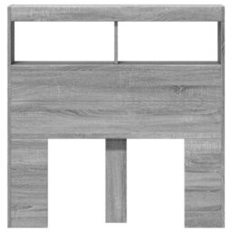 Berkfield Headboard Cabinet With Led Grey Sonoma 100X17X102 Cm - thumbnail 6