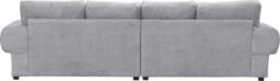 Verona 4 Seater Sofa Light Grey Velour Fabric Chesterfield Style Full Back Cushions - thumbnail 5