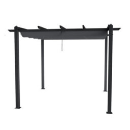 Thehotsale 4 X 3M Aluminium Pergola Gazebo With Retractable Canopy Sun Shade Shelter For Backyard - thumbnail 5