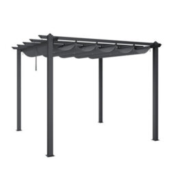 Thehotsale 4 X 3M Aluminium Pergola Gazebo With Retractable Canopy Sun Shade Shelter For Backyard - thumbnail 4
