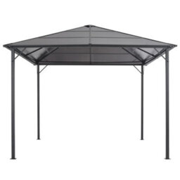 Berkfield Gazebo With Roof Aluminium 3X3 M Black - thumbnail 2