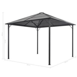 Berkfield Gazebo With Roof Aluminium 3X3 M Black - thumbnail 5