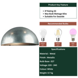 Nordlux Scorpius Outdoor Galvanized Steel Wall Light Coastal/marine Safe Silver,mains - thumbnail 8