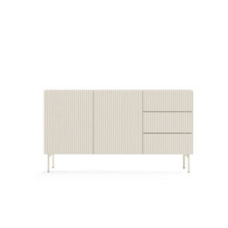 Arte Muti Sideboard Cabinet 147 Cm In Cashmere - Warm Textured Storage With Seamless Drawer Access - thumbnail 3
