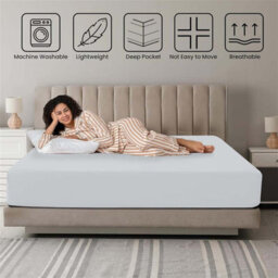Bedlooms Super King Fitted Sheet 30 Cm Extra Deep-Brushed Microfiber Deep Pocket Elasticated Fitted Bed Sheets Silver, 180X200Cm - thumbnail 9