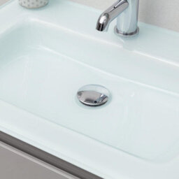 Plum&clay Marvel Gloss Light Grey Wall Hung Bathroom Vanity Unit With White Glass Basin (W)600mm - thumbnail 7