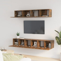 Berkfield Classic 5 Piece Tv Cabinet Set Smoked Oak Engineered Wood - thumbnail 3
