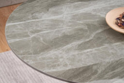 Furnizone UK Alexa 4-Seater Ceramic Grey Marble Effect Round Dining Table - thumbnail 3