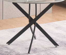 Furnizone UK Alexa 4-Seater Ceramic Grey Marble Effect Round Dining Table - thumbnail 4