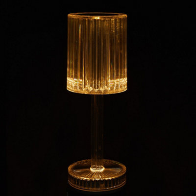 Thehotsale Cylindrical Lampshade Three-Tone Color Transparent Dimmable Table Lamp Bedside Lighting Decor For Bedroom - image 1