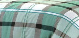 Homes & Linen Remi Check Green Duvet Cover Set Polycotton With Pillowcases Soft Breathable Reversible - thumbnail 3