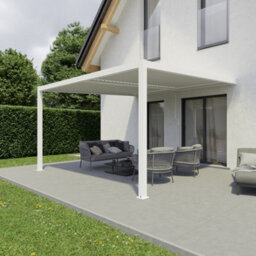 Agadon Aluminium Pergola Shading System 400 X 400 Cm White Wall Mounted