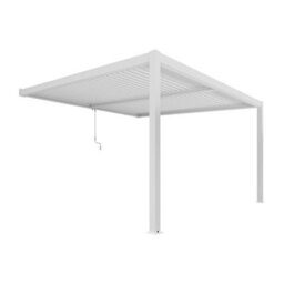 Agadon Aluminium Pergola Shading System 400 X 400 Cm White Wall Mounted - thumbnail 2
