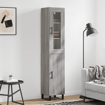 Berkfield Highboard Grey Sonoma 34.5X34X180 Cm Engineered Wood - image 1