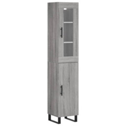 Berkfield Highboard Grey Sonoma 34.5X34X180 Cm Engineered Wood - thumbnail 2