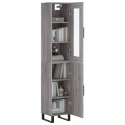 Berkfield Highboard Grey Sonoma 34.5X34X180 Cm Engineered Wood - thumbnail 3