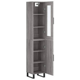 Berkfield Highboard Grey Sonoma 34.5X34X180 Cm Engineered Wood - thumbnail 4