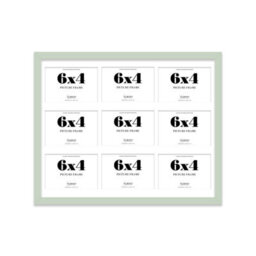 20X16 Inch 9 Opening Photo Collage Frame, Display Nine 6X4 Inch Photos, Multi Aperture Family Picture Frame, Mint Green - thumbnail 2