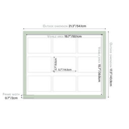 20X16 Inch 9 Opening Photo Collage Frame, Display Nine 6X4 Inch Photos, Multi Aperture Family Picture Frame, Mint Green - thumbnail 4