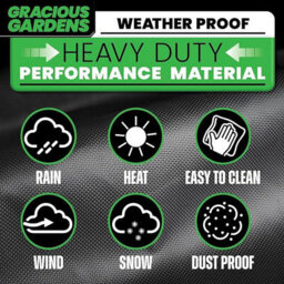 Gracious Gardens Rectangular 242X162X100Cm Outdoor Patio Waterproof Garden Furniture Cover, Weatherproof Rattan Sofa Protector - thumbnail 7
