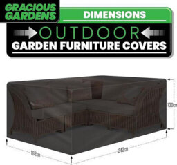 Gracious Gardens Rectangular 242X162X100Cm Outdoor Patio Waterproof Garden Furniture Cover, Weatherproof Rattan Sofa Protector - thumbnail 5
