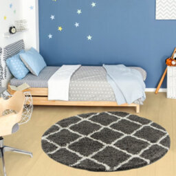 The Rugs Moroccan Shaggy Rugs And Runners Soft  High Pile Dark Grey And Ivory Living Room Kitchen Hallway 740 - thumbnail 5