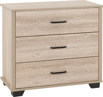 Seconique Oliver 3 Drawer Chest Light Oak Effect - image 1