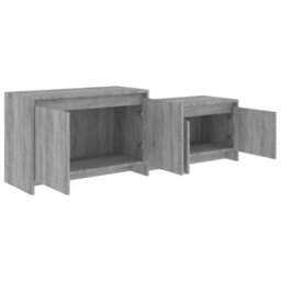 Berkfield Durable Tv Cabinet Grey Sonoma 146.5X35X50 Cm Engineered Wood - thumbnail 8