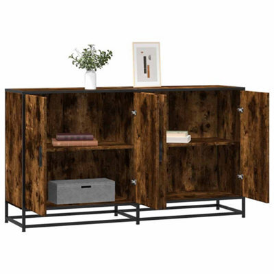 Vidaxl Sideboard Smoked Oak 134X35X76 Cm Engineered Wood - image 1