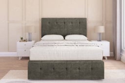 "Sloomy Cambridge Pewter Dumfries Divan Bed 2 Drawers Left Side-54"" Floor Standing Headboard 12"" Footboard 4' Small Double" - thumbnail 1