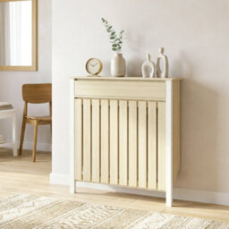 Homcom Radiator Cover With Drawer And Vertical Slats Oak - thumbnail 9