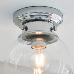 Anson Lighting Maine Bathroom Flush Light Finished In Chrome Plate And Clear Glass - thumbnail 3