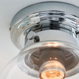 Anson Lighting Maine Bathroom Flush Light Finished In Chrome Plate And Clear Glass - thumbnail 4