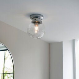 Anson Lighting Maine Bathroom Flush Light Finished In Chrome Plate And Clear Glass - thumbnail 5