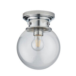 Anson Lighting Maine Bathroom Flush Light Finished In Chrome Plate And Clear Glass - thumbnail 7
