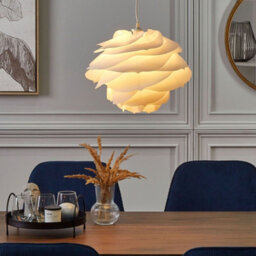 Beliani Pendant White Flower Shade - 1-Light Modern Sculptural Ceiling Pendant, W41 X D41 X H113Cm - thumbnail 1