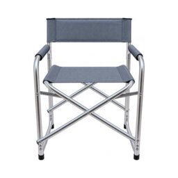 Garden Pride Folding Director Chair  With Grey Canvas Fabric With Silver Frame