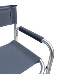 Garden Pride Folding Director Chair  With Grey Canvas Fabric With Silver Frame - thumbnail 3