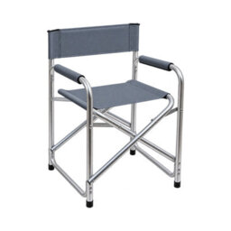 Garden Pride Folding Director Chair  With Grey Canvas Fabric With Silver Frame - thumbnail 2