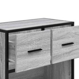 Berkfield Bedside Cabinet Grey Sonoma 60X31X60 Cm Engineered Wood And Metal - thumbnail 9