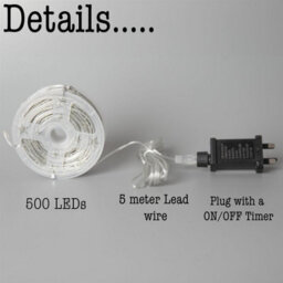 Shatchi 50M Warm White 500 Led String Lights 8 Modes Auto Timer Fairy Lights - Flexible Indoor-Outdoor - thumbnail 8