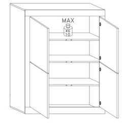 FurniComp LTD Furnicomp Selene Large 4 Door White Gloss And Grey Tall Sideboard/highboard - thumbnail 3
