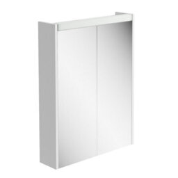 Plum&clay Borneo White Double Bathroom Mirrored Led Wall Cabinet (W)550mm (H)730mm - thumbnail 1