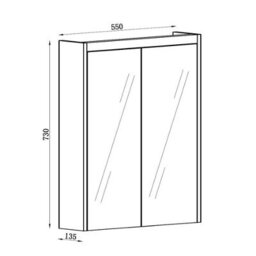 Plum&clay Borneo White Double Bathroom Mirrored Led Wall Cabinet (W)550mm (H)730mm - thumbnail 2