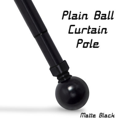 Ameha Plain Metal Adjustable Curtain Pole,70-120 Cm Extendable Curtain Rod, Matte Black Ball 60mm Classic Finials - image 1