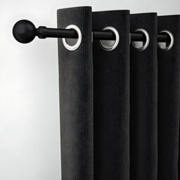 Ameha Plain Metal Adjustable Curtain Pole,70-120 Cm Extendable Curtain Rod, Matte Black Ball 60mm Classic Finials - thumbnail 8