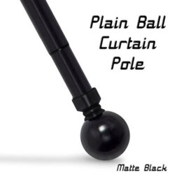 Ameha Plain Metal Adjustable Curtain Pole,70-120 Cm Extendable Curtain Rod, Matte Black Ball 60mm Classic Finials
